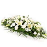 Tranquillity White Lily &amp; Rose Casket Spray