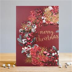 Christmas Red Wreath Card