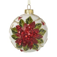 Poinsettia Decorated Glass Babule