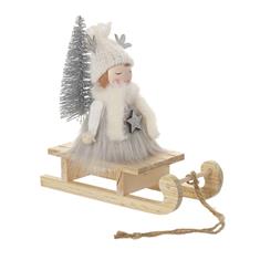 Wooden Girl On Sledge