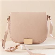 Vegan Leather Crossbody Bag in Pink