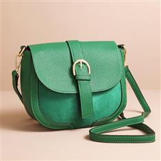 GREEN VEGAN CROSSBODY HANDBAG