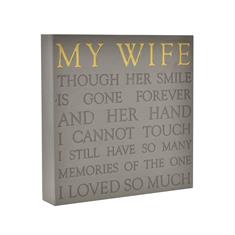 MEMORIAL SQUARE PLAQUE - WIFE