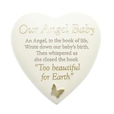 THOUGHTS OF YOU GRAVESIDE HEART PLAQUE - ANGEL BABY