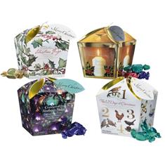 Holly carton of traditional Christmas vanilla fudge 250g