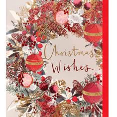 Christmas Wreath &amp; Baubles Card