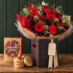 Very Merry Christmas Flower &amp; Candle Gift Set
