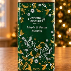 Green triangle tin of maple &amp; pecan biscuits 200g